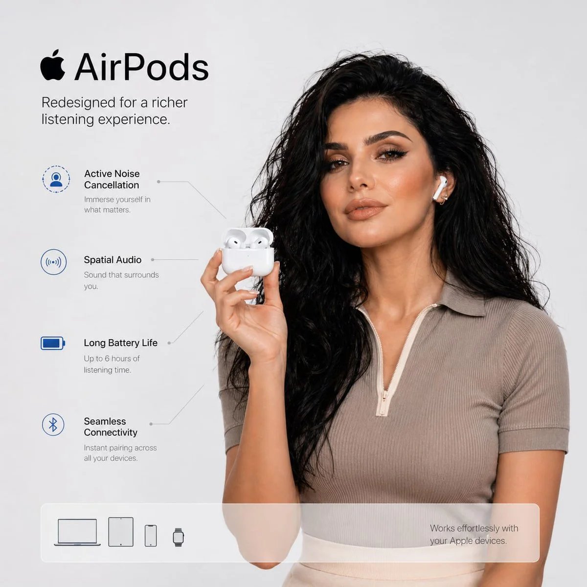 Apple AirPods Premium E-Commerce Infographic