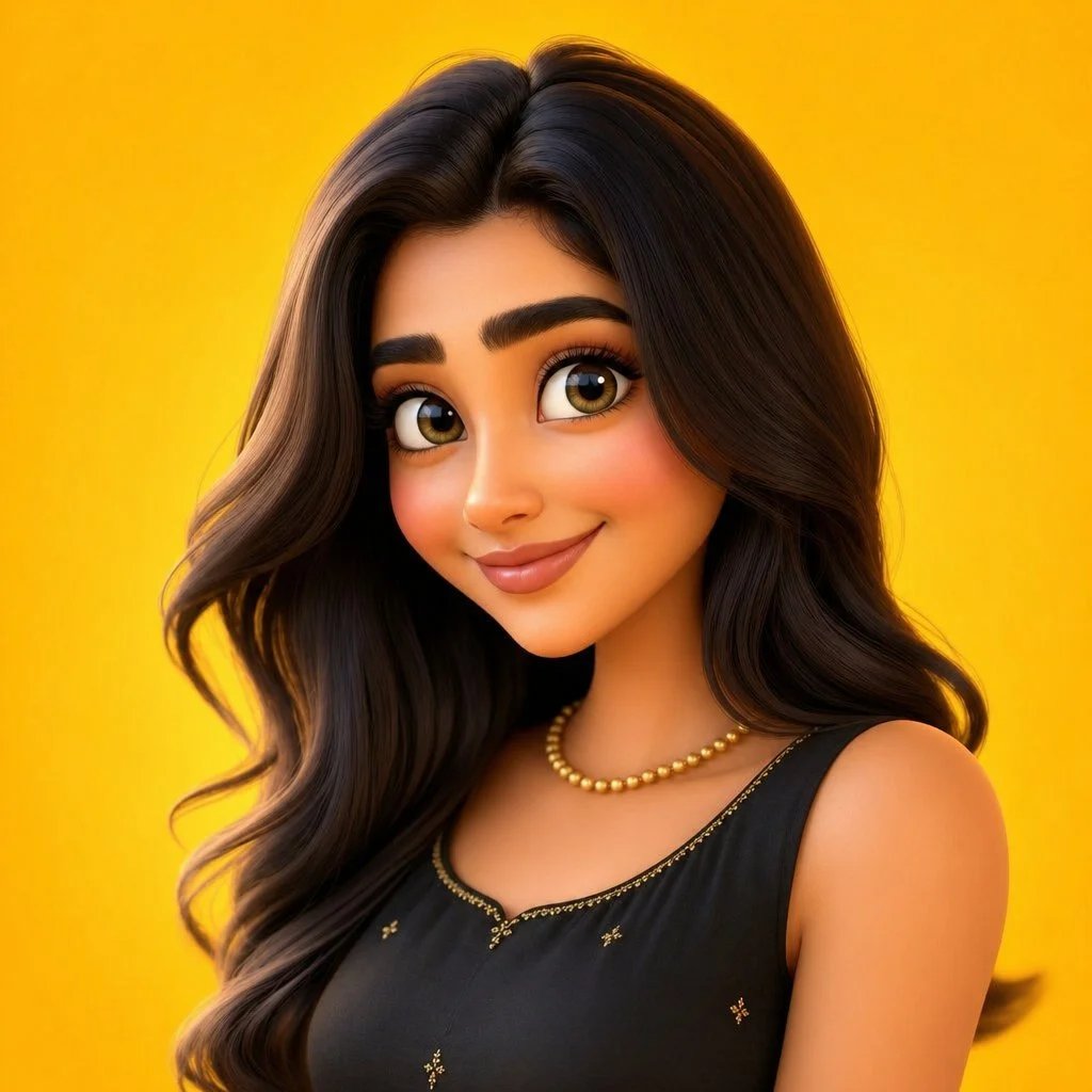 Pixar-like 3D cartoon caricature portrait