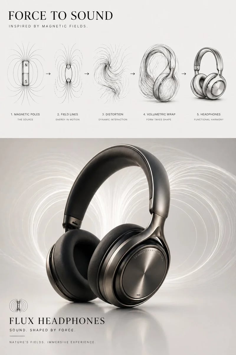 Force to Sound: Magnetic Field-Inspired Headphones Poster