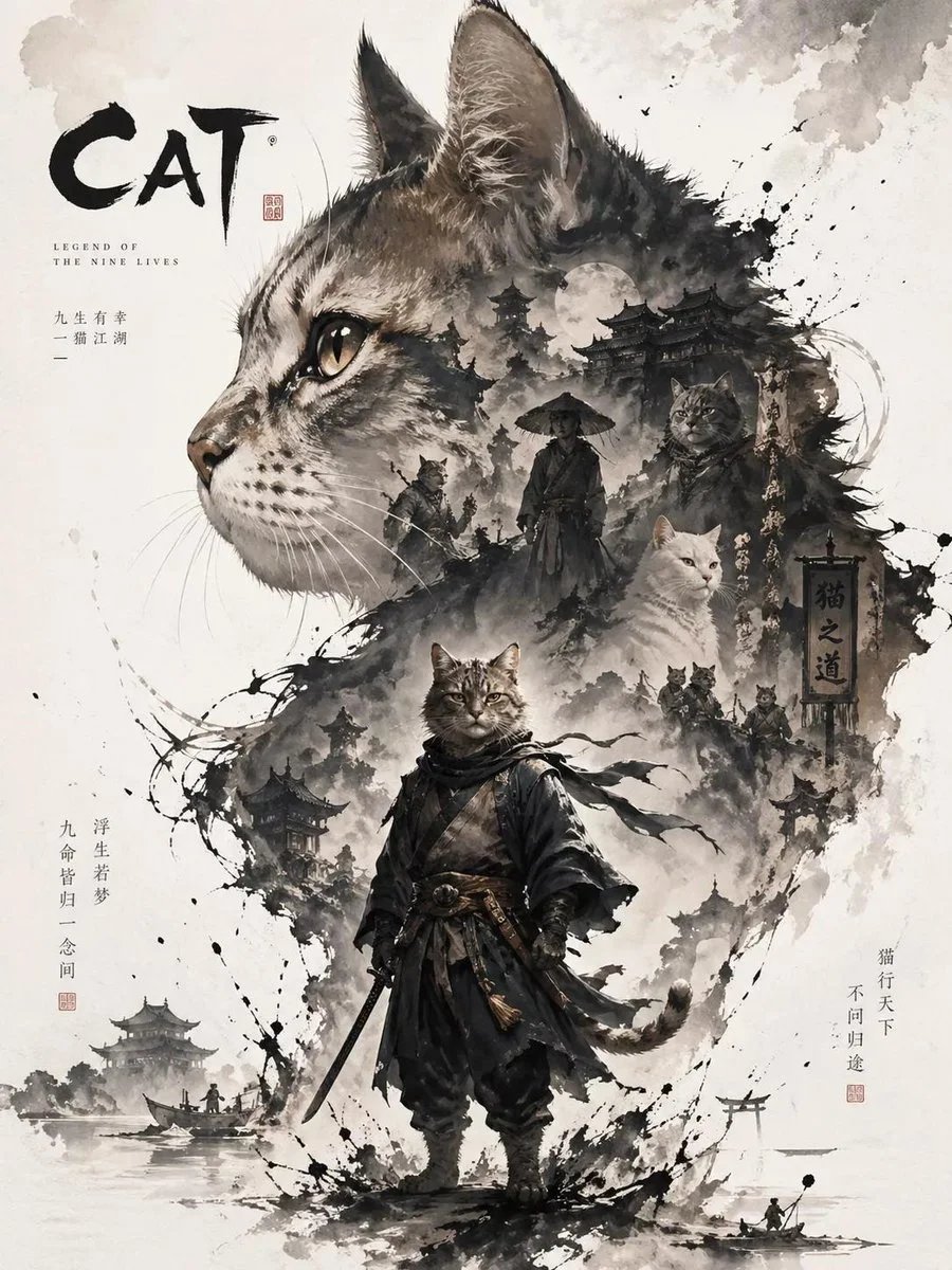 Cat Character Promotional Poster