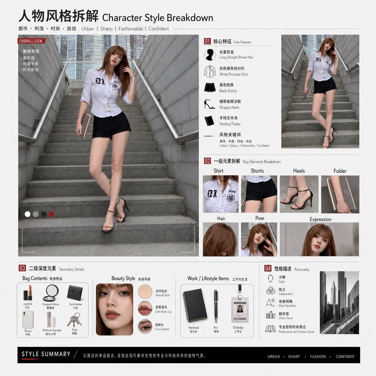 GPT-Image-2 角色元素拆解组合图提示词