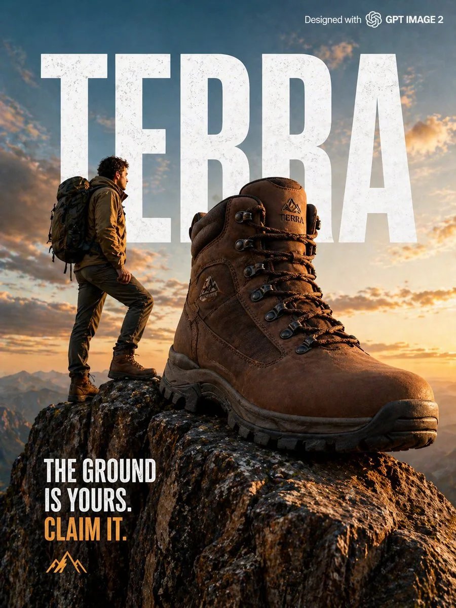 Epic outdoor TERRA boots advertisement