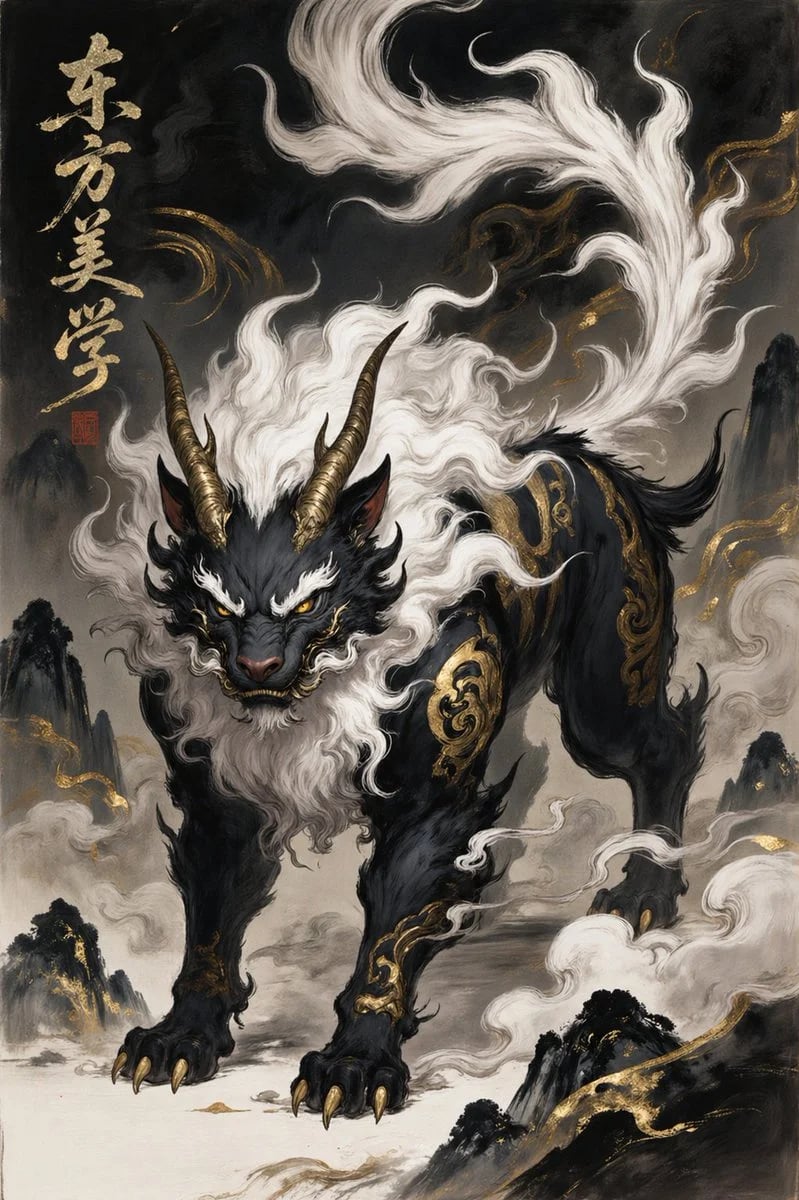 GPT Image 2 东风美学狻猊海报