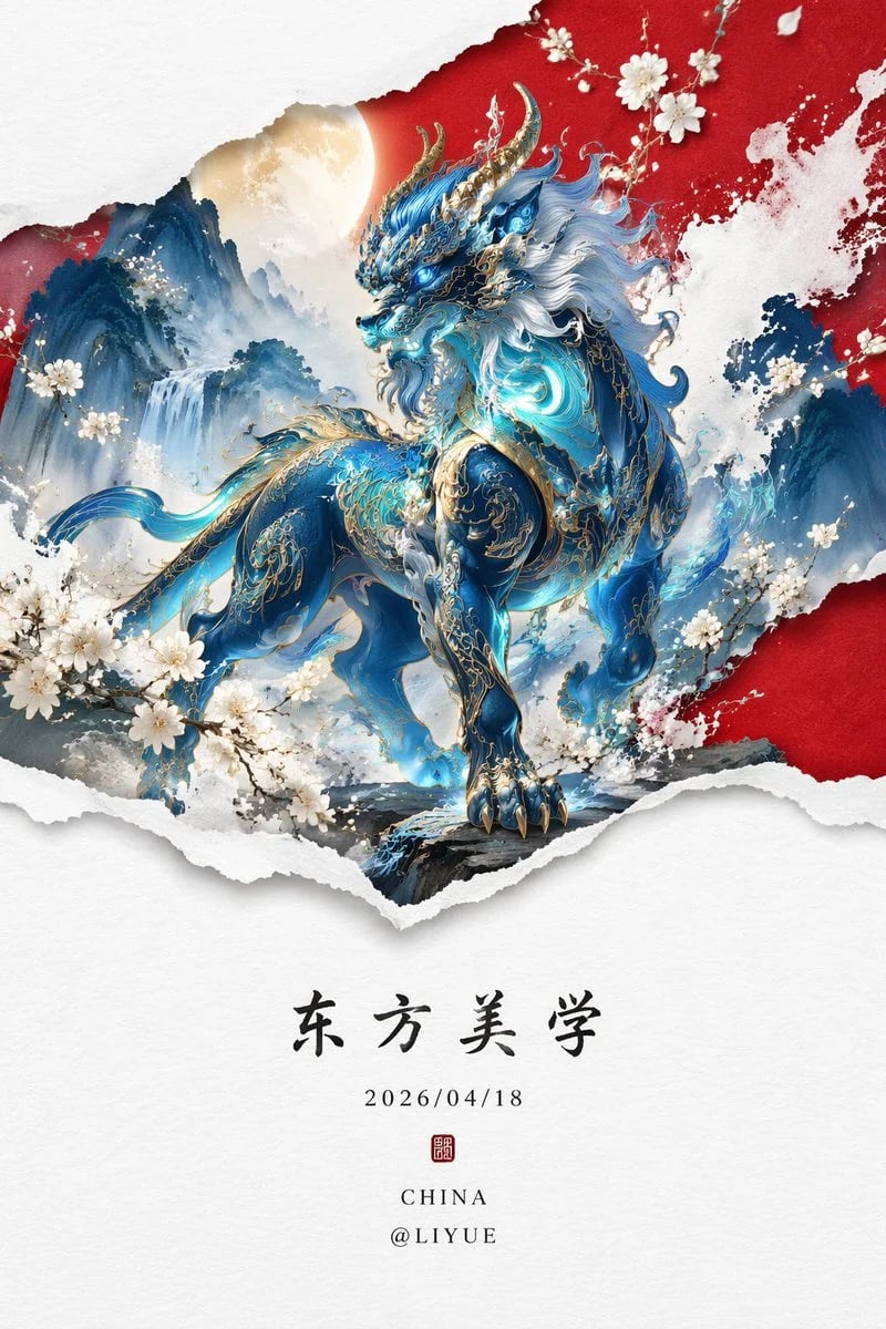 GPT-Image-2 东风美学穷奇海报提示词