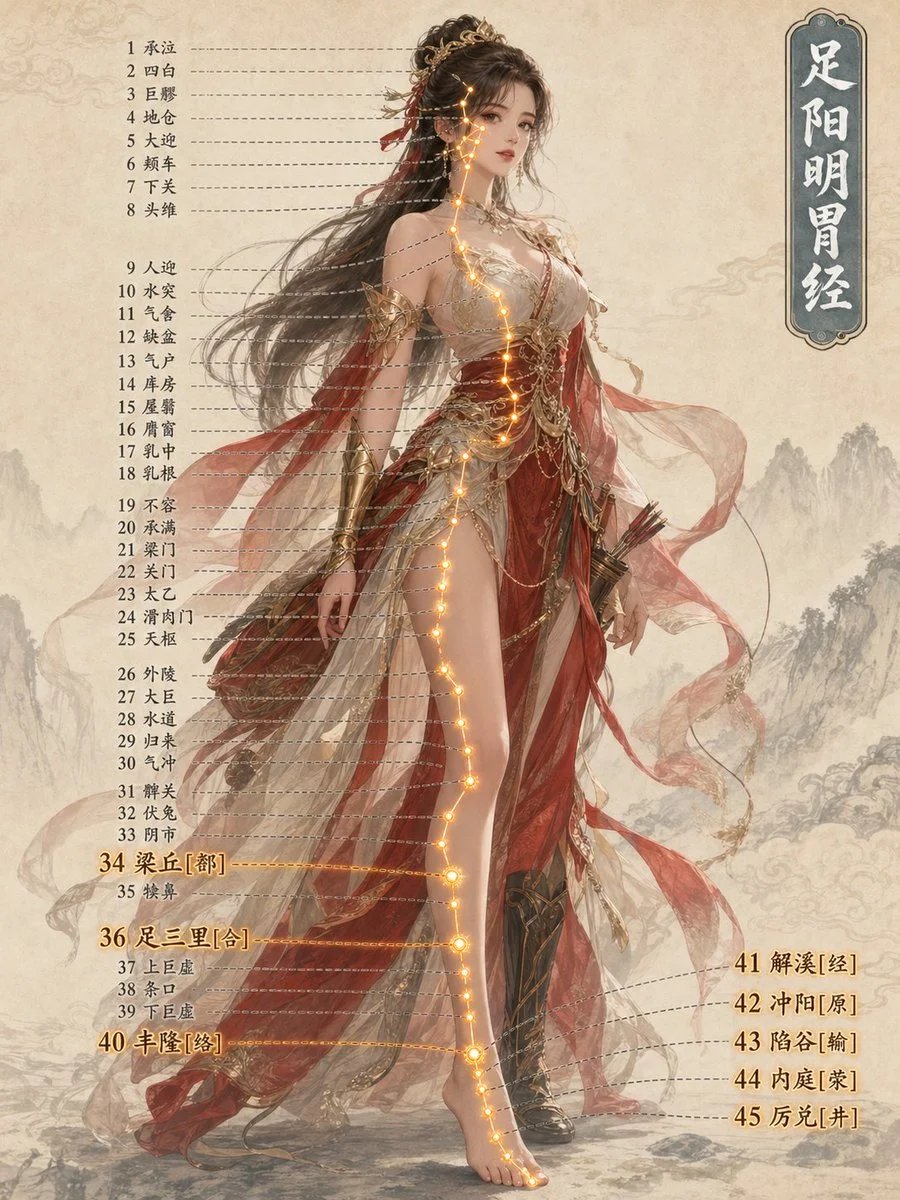 GPT Image 2 生成中医经脉穴位国风科普图