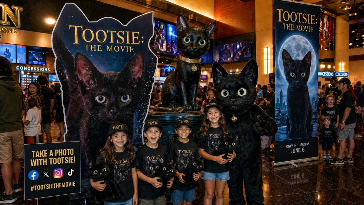 Tootsie: The Movie lobby display and opening-day kid interviews