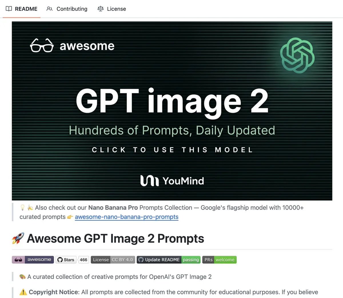 Free GitHub prompt collection for GPT Image 2 with 725 prompts