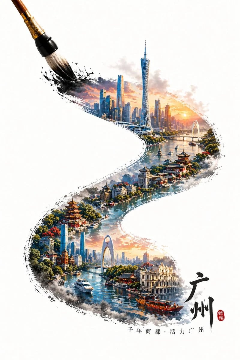 GPT Image 2 城市意境海报提示词：广州