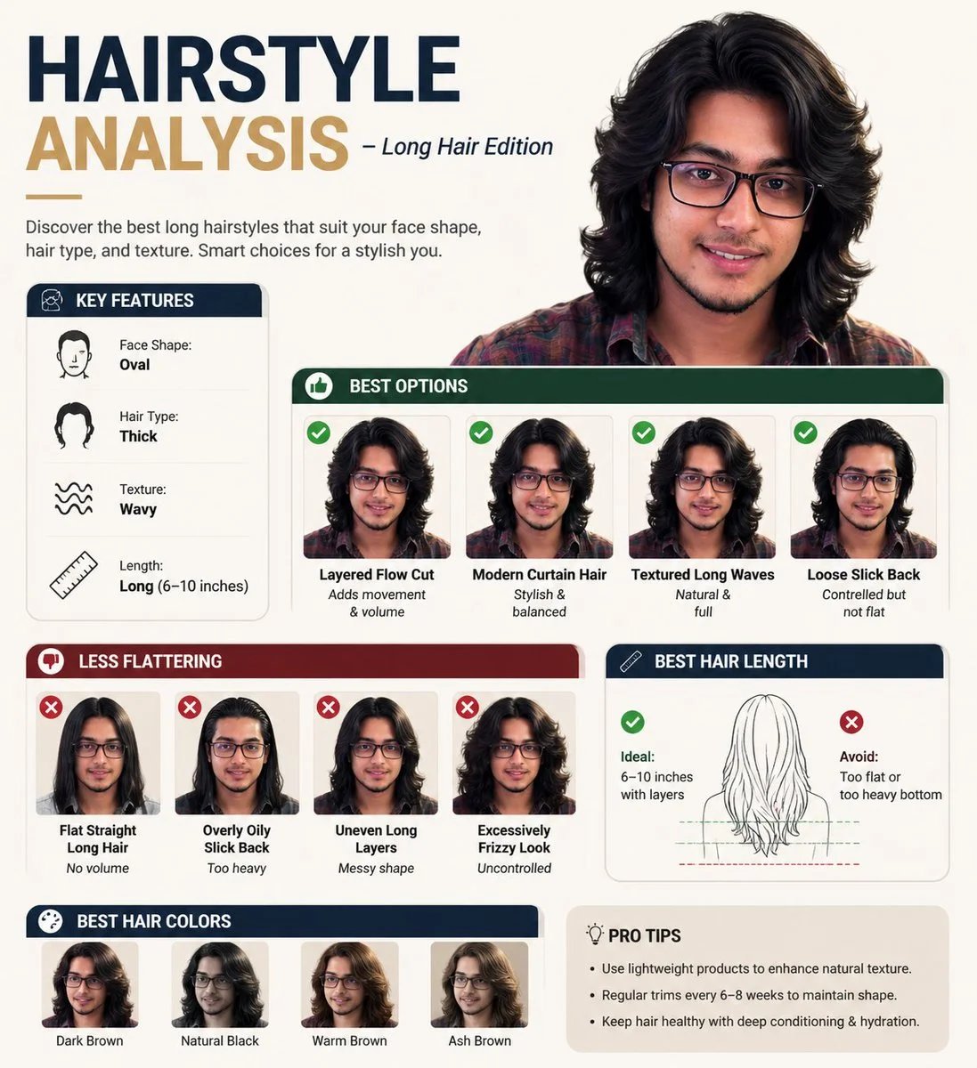 Long Hair Analysis — Hairstyle Analysis Infographic