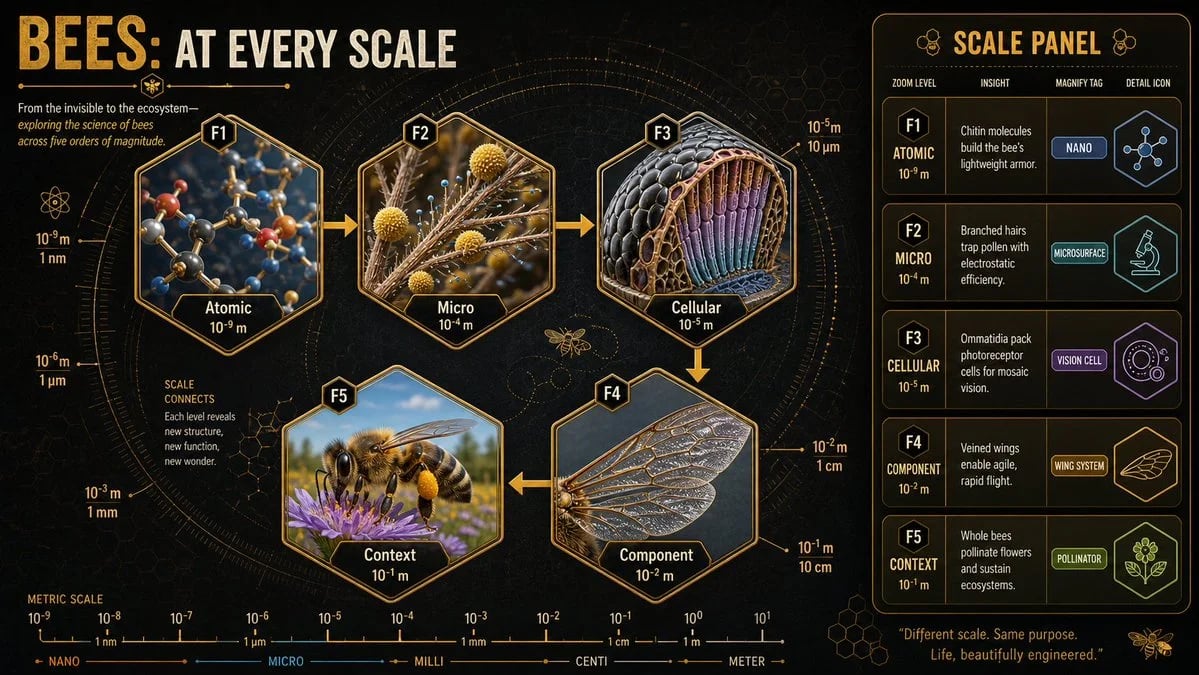 Bees at Every Scale Infographic