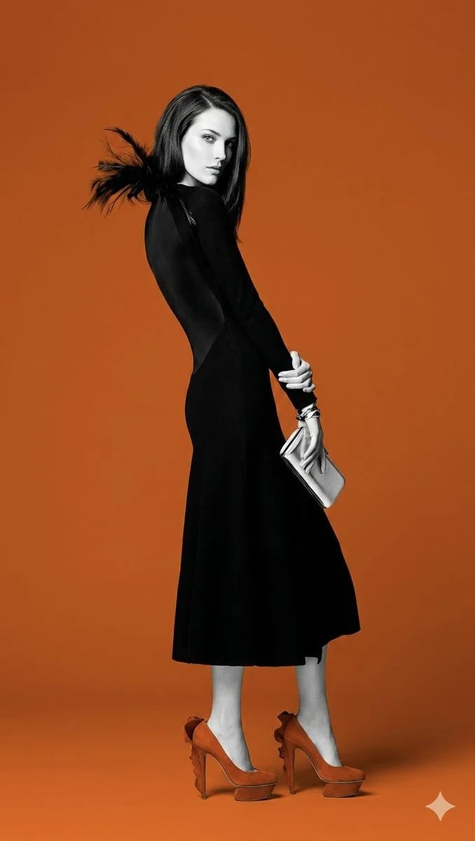 Bold Orange Contrast Fashion Portrait