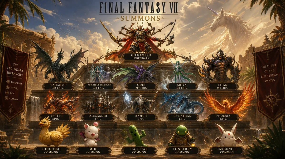 Final Fantasy VII summons ranking poster