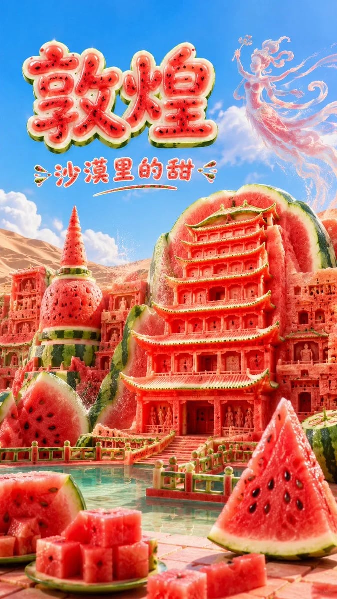 用 GPT-Image-2 生成西瓜风城市