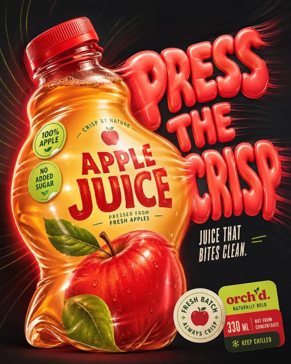 Inflatable Orange Juice Bottle Poster