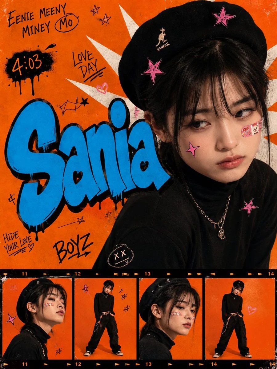Y2K Pop-Street Editorial Collage with Graffiti Typography