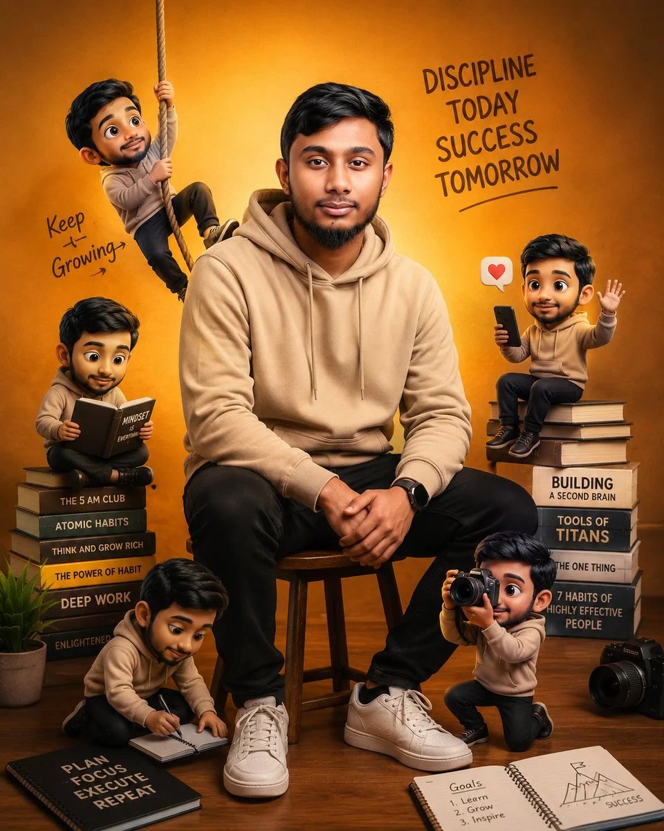 Motivational 3D Cartoon Boy Poster
