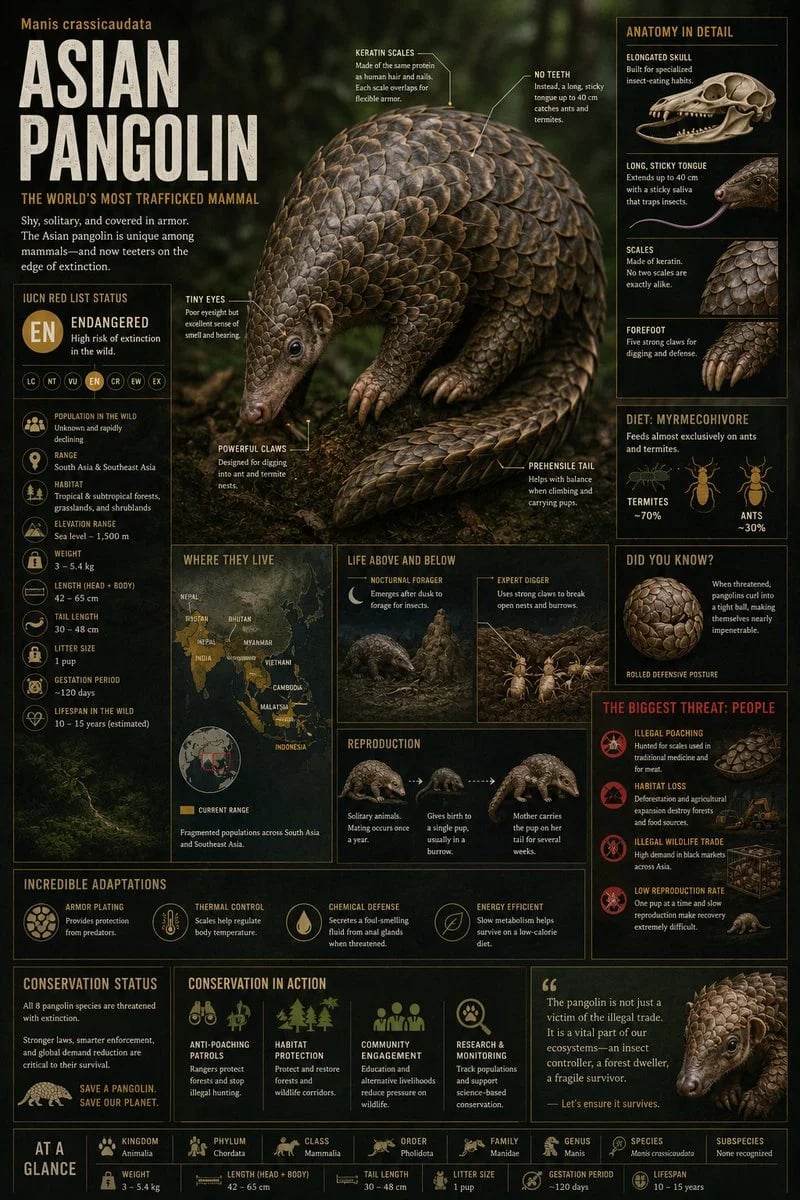 Premium Endangered Wildlife Editorial Infographic