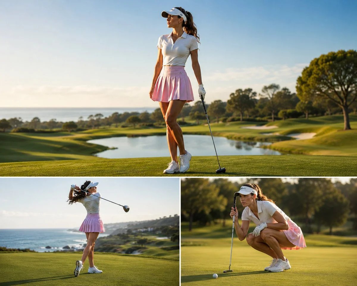 Luxury Sports Editorial Collage of a Female Golfer