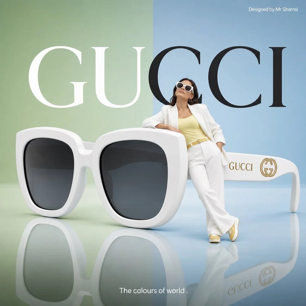Minimalist Gucci Sunglasses Fashion Ad