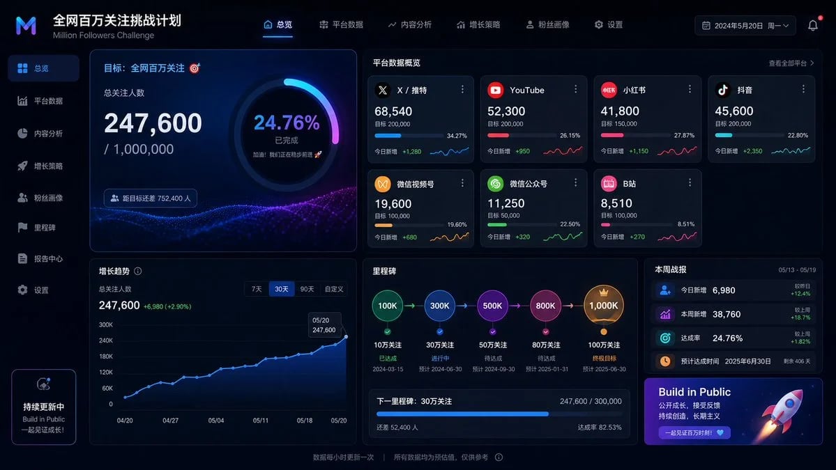 GPT Image 2 生成全网百万关注挑战 UI 效果图