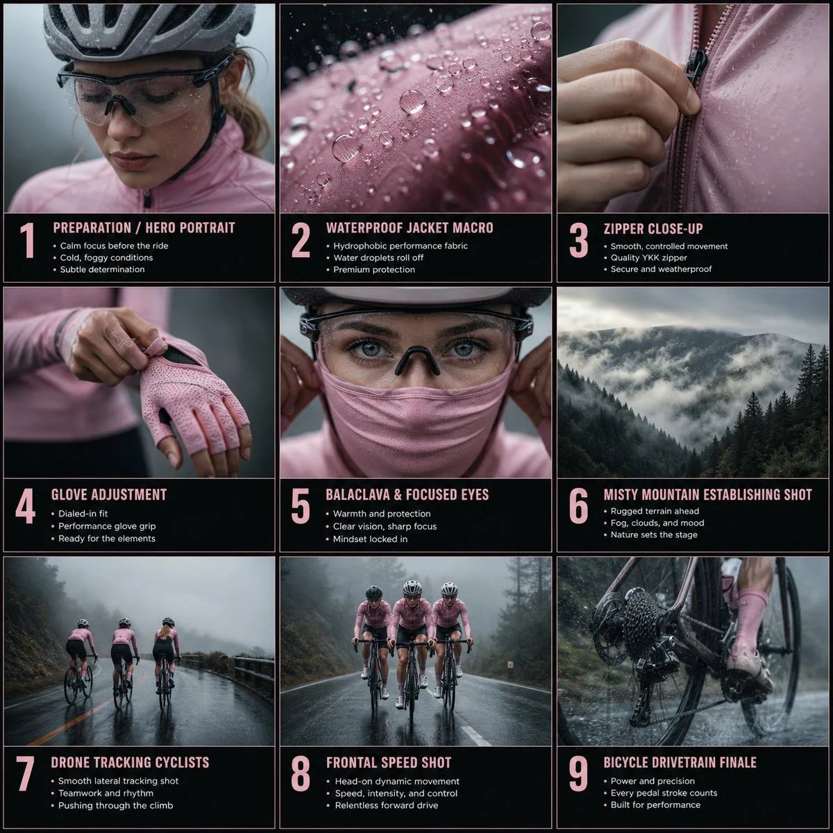 Cinematic Night Rain Cycling Commercial
