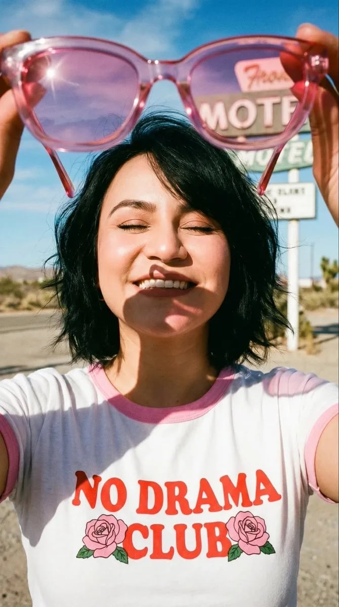 GPT Image 2 desert motel fashion portrait prompt