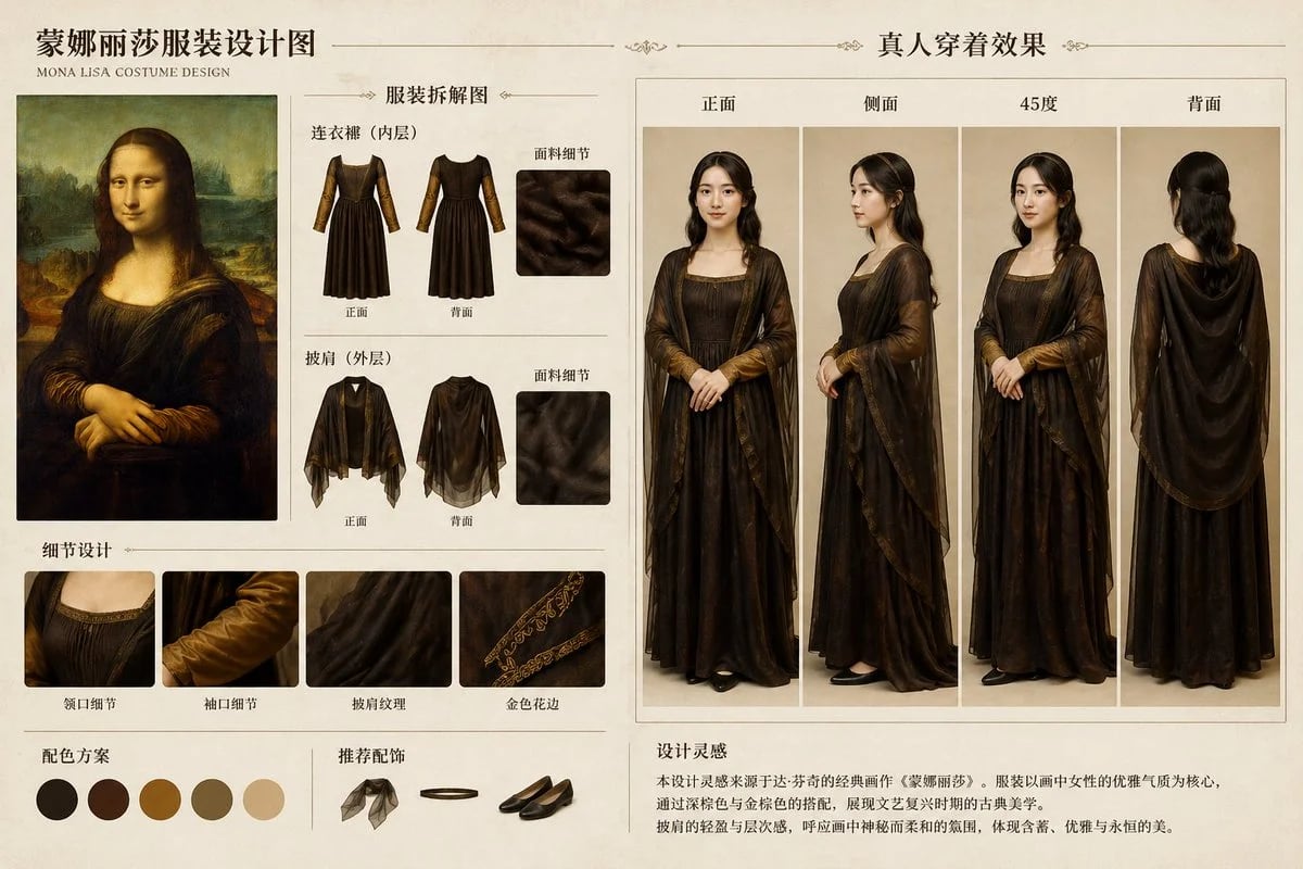 用 GPT-Image-2 拆解名画服装并生成穿搭效果