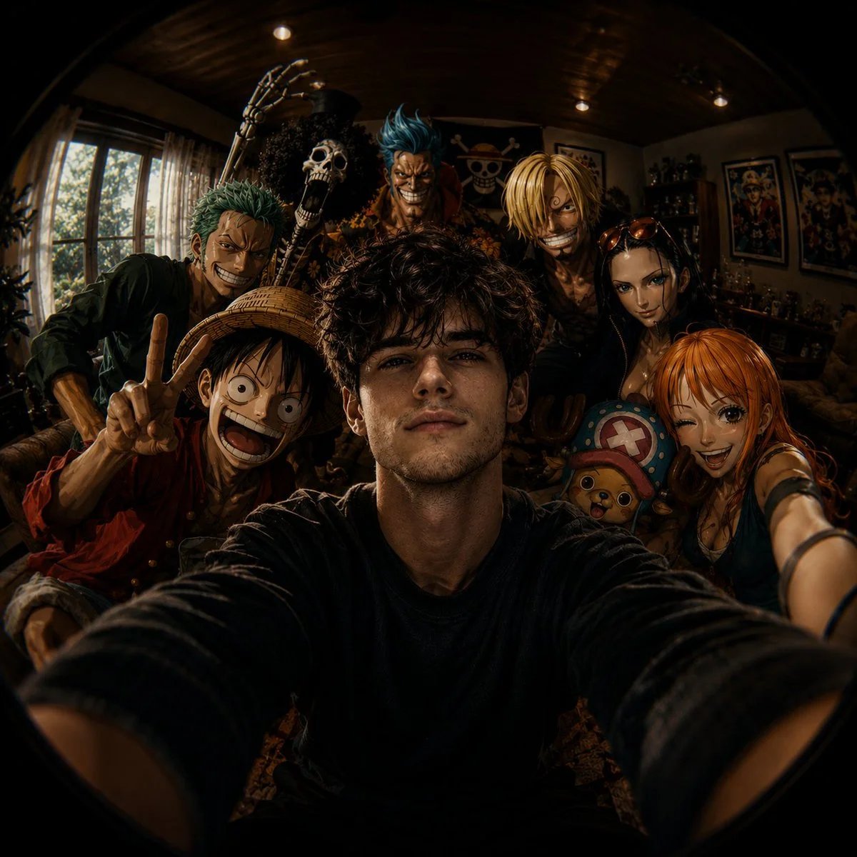 GPT Image 2 cinematic anime fisheye group selfie prompt