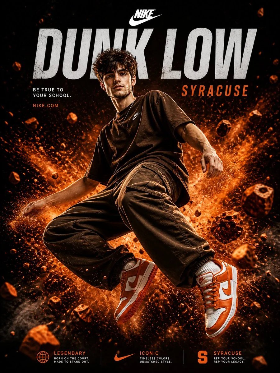 Hyper-Realistic Nike Dunk Low Syracuse Poster
