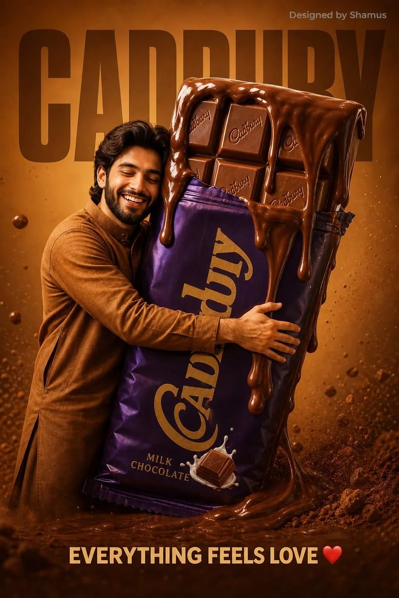 Cadbury Chocolate Bar Hug Advertisement Poster