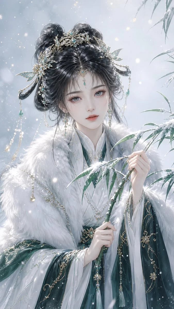 GPT-Image-2 古风雪景仙侠女性角色插画