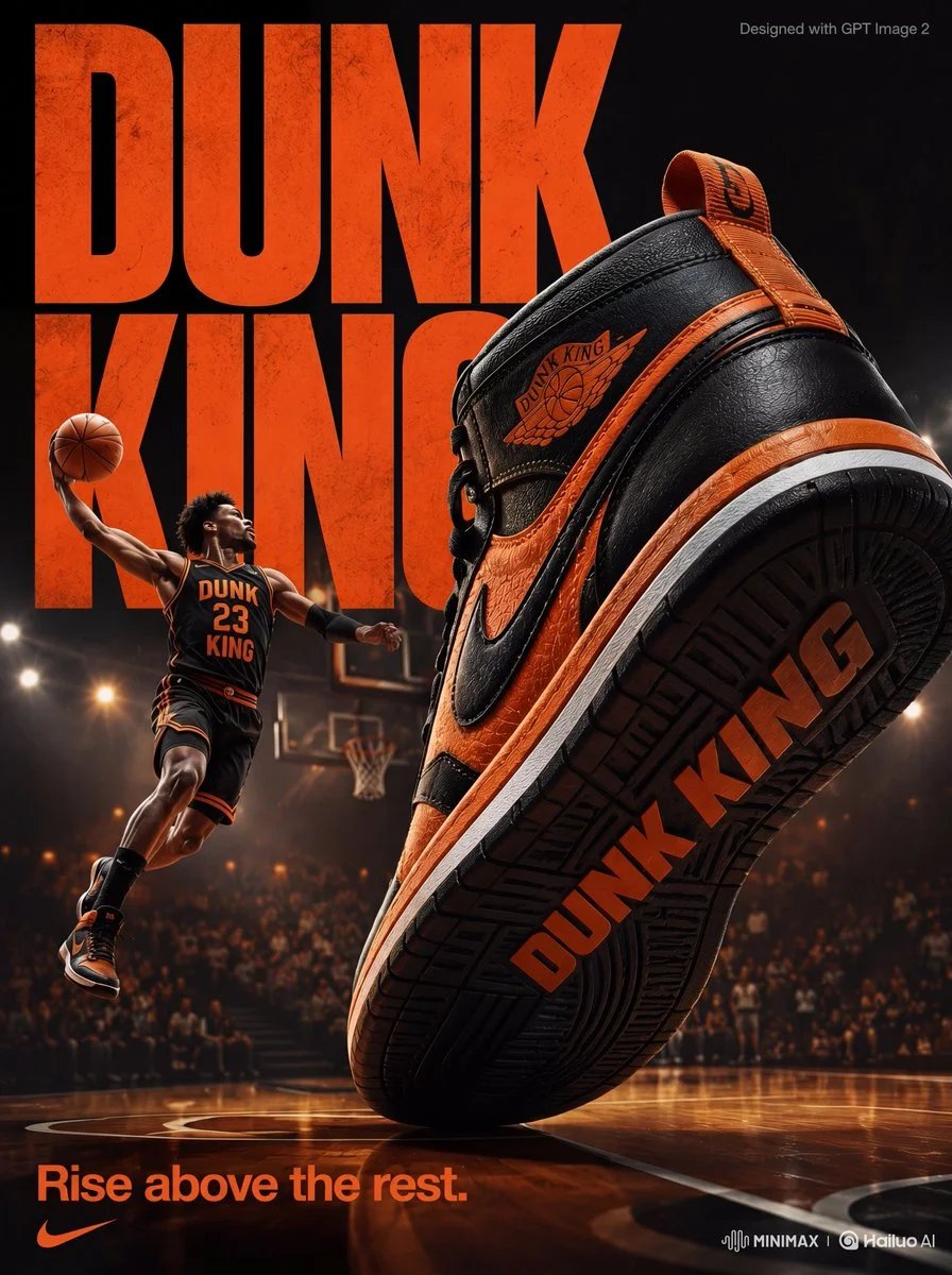 DUNK KING basketball sneaker advertisement poster