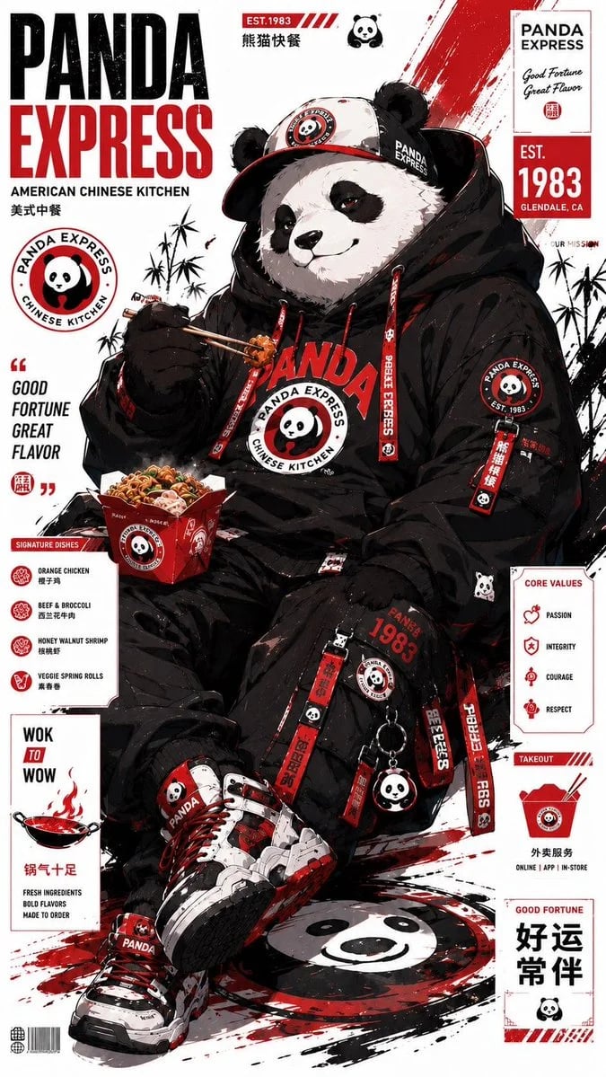 Anime Streetwear Fast-Food Mascot Poster