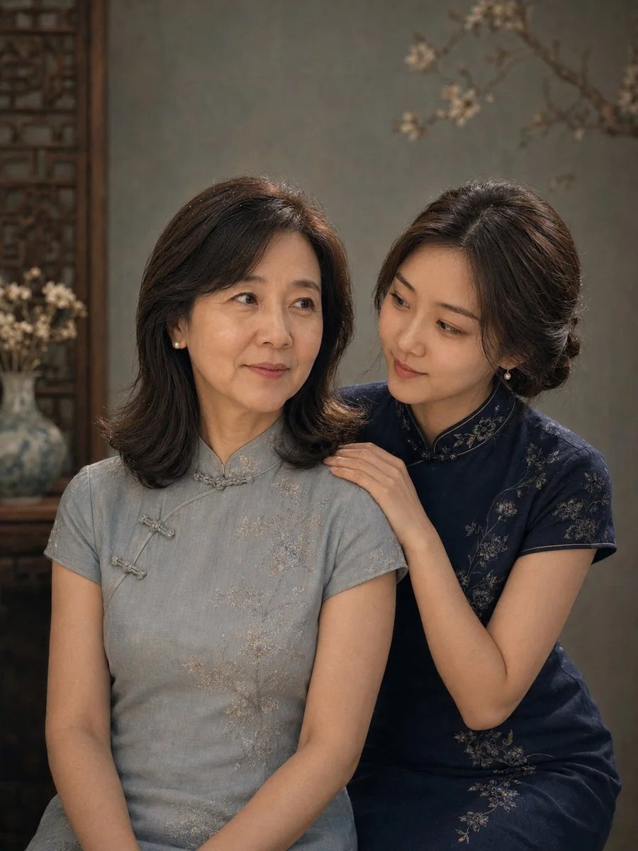 GPT Image 2 母亲节复古旗袍母女写真提示词