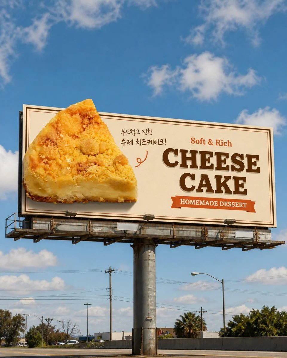 GPT-Image-2 Cheesecake Roadside Billboard Prompt