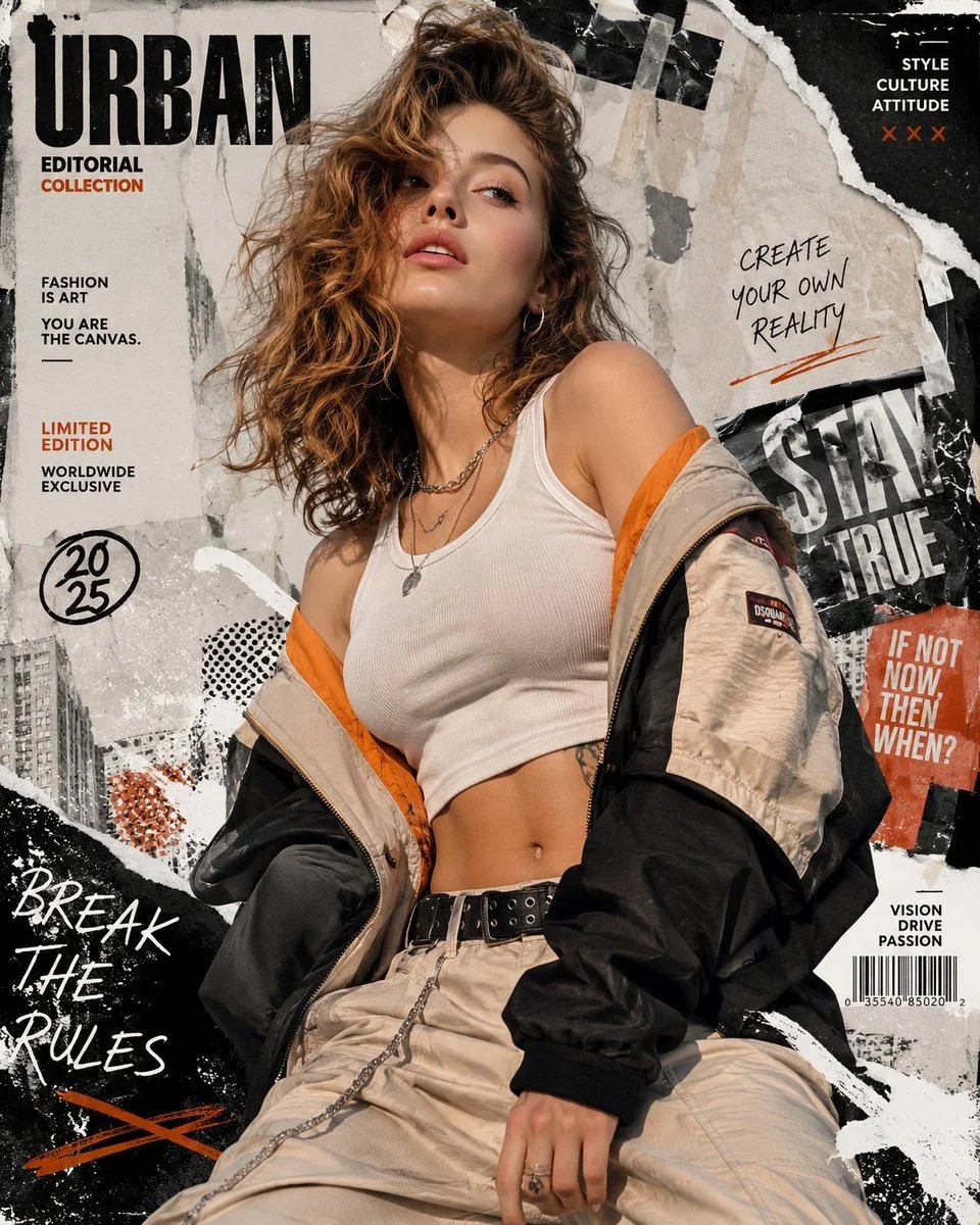 GPT-Image-2 Urban Fashion Editorial Collage Portrait Poster