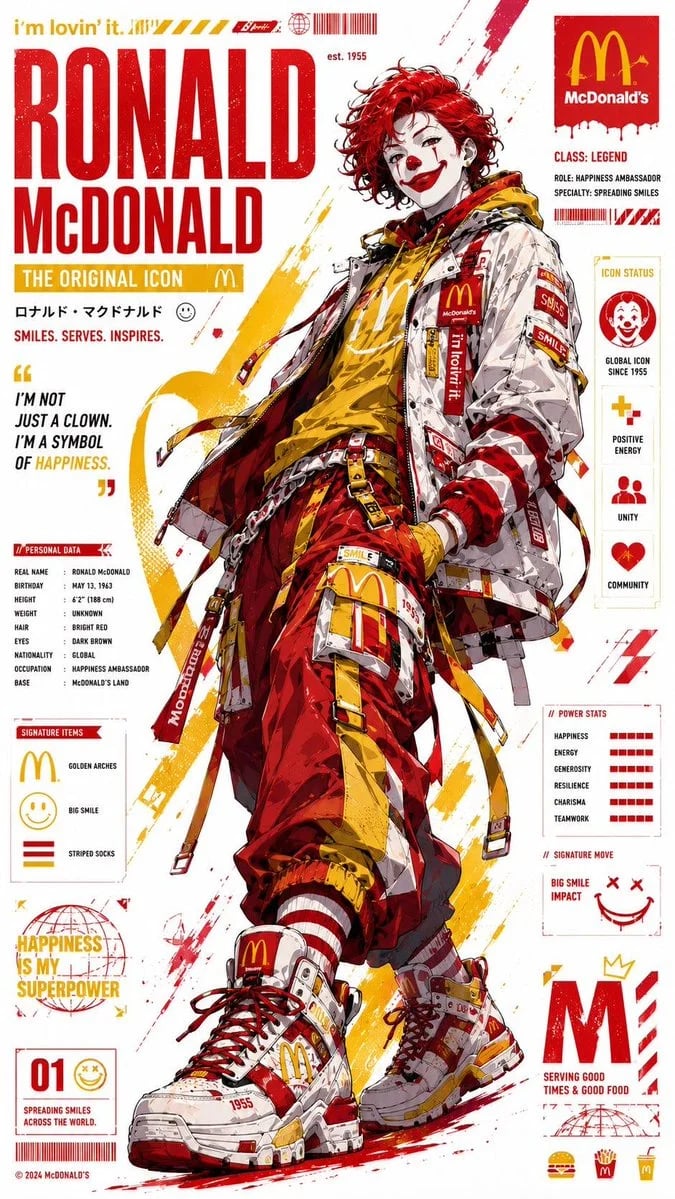 Anime Fast-Food Mascot Streetwear Poster