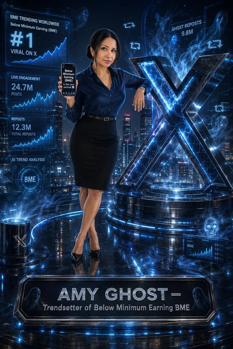 Luxury Ghost-Trendsetter 3D Render Beside Glowing X Logo