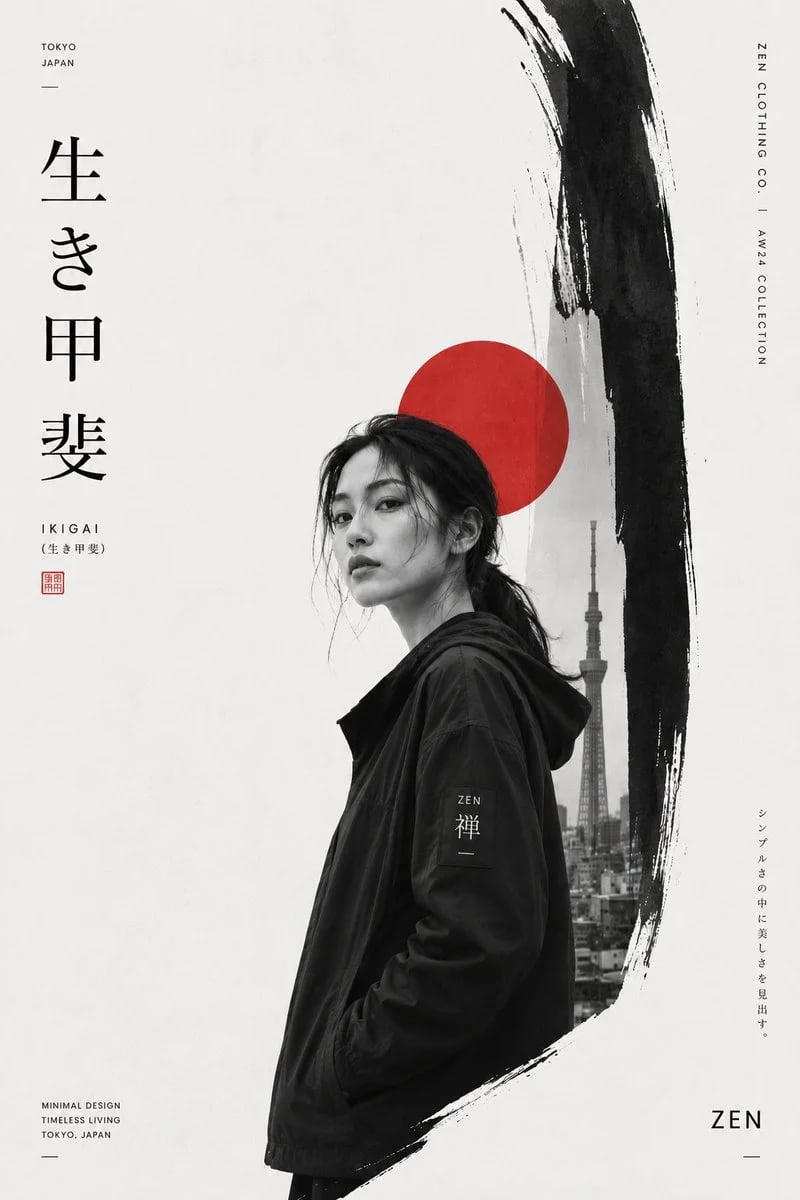 GPT-Image-2 Japanese minimalist fashion editorial poster prompt