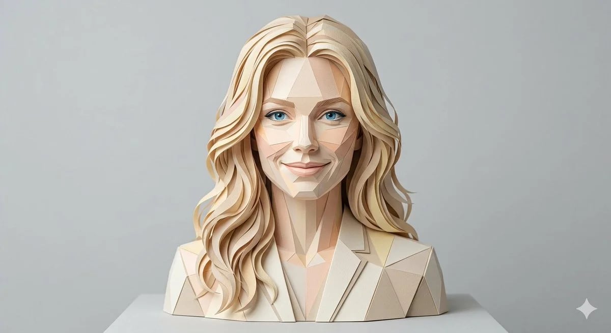Realistic paper sculpture portrait prompt