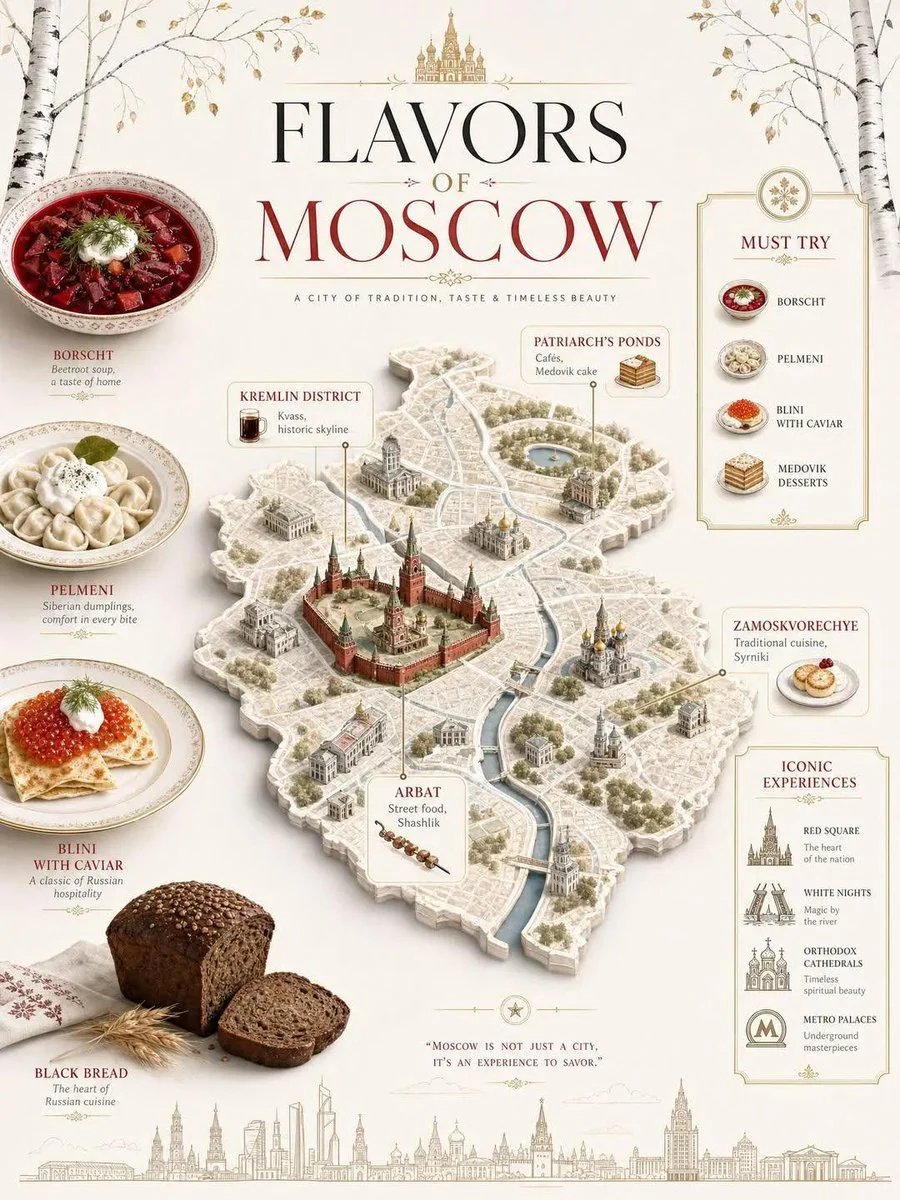 Stylish Moscow Food Infographic Prompt