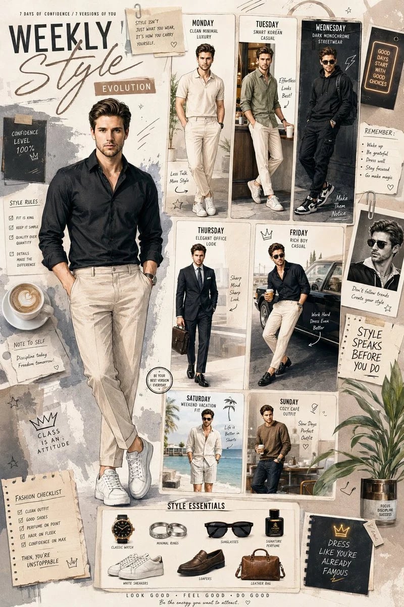 GPT Image 2 Weekly Style Evolution Fashion Board Prompt