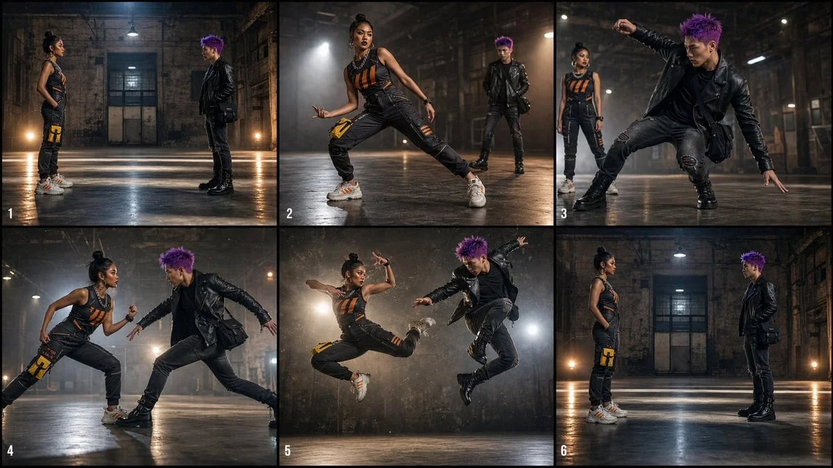 Cinematic Hip-Hop Dance Battle Storyboard