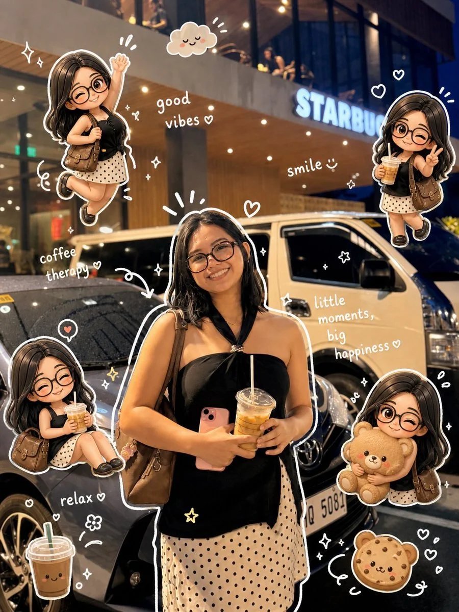 Cute Pinterest/Xiaohongshu doodle chibi photo edit