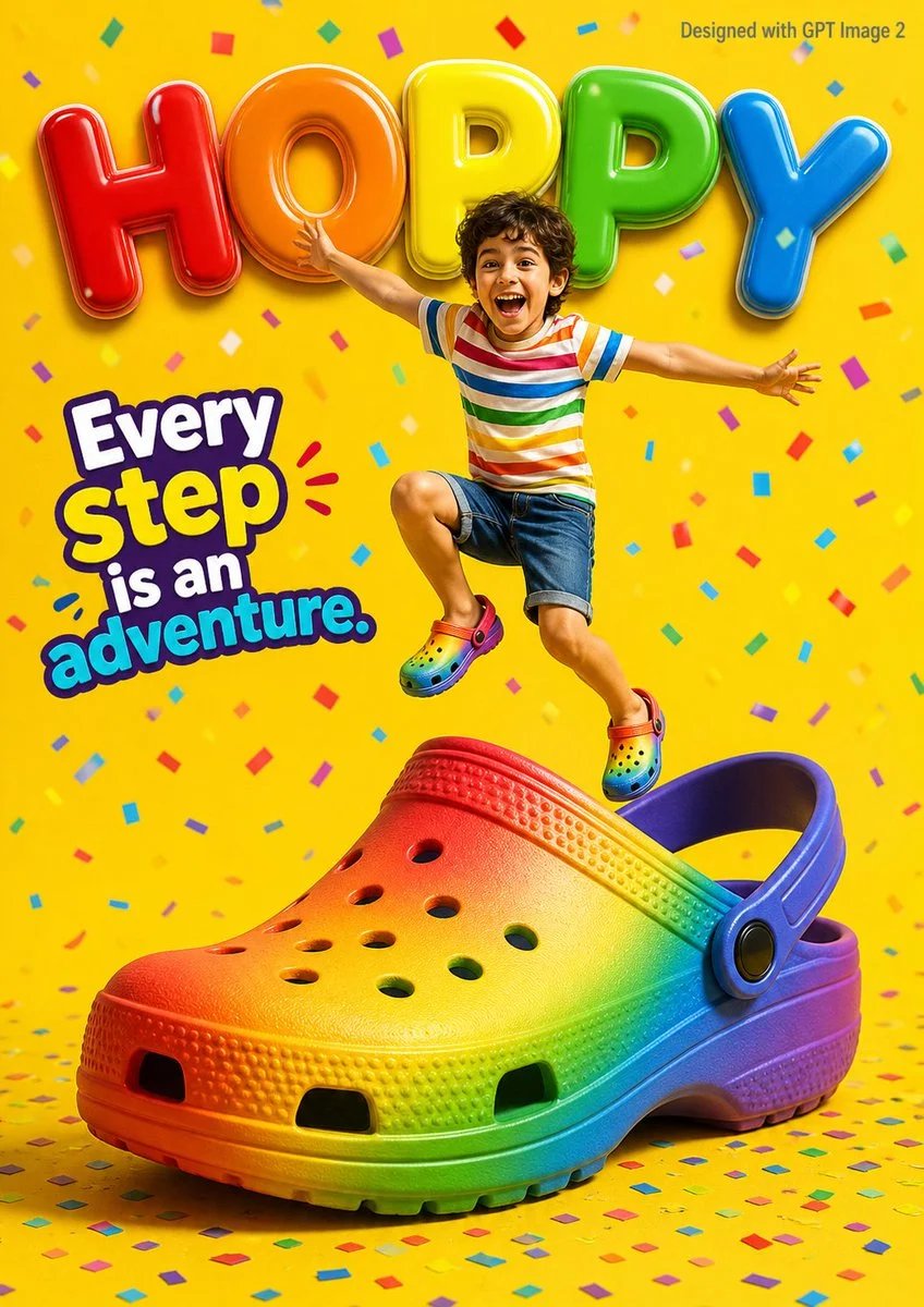 Rainbow Clog Children’s Shoe Advertisement