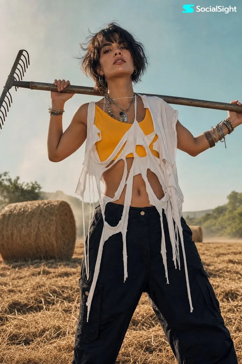 GPT Image 2 Editorial Fashion Portrait in a Rural Setting