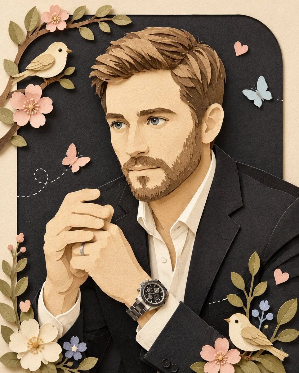 Whimsical Layered Papercraft Portrait Diorama