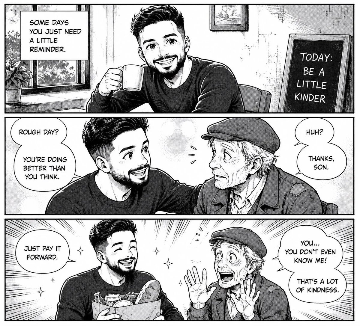 Turn a Character Reference into a Retro Manga Comic Strip