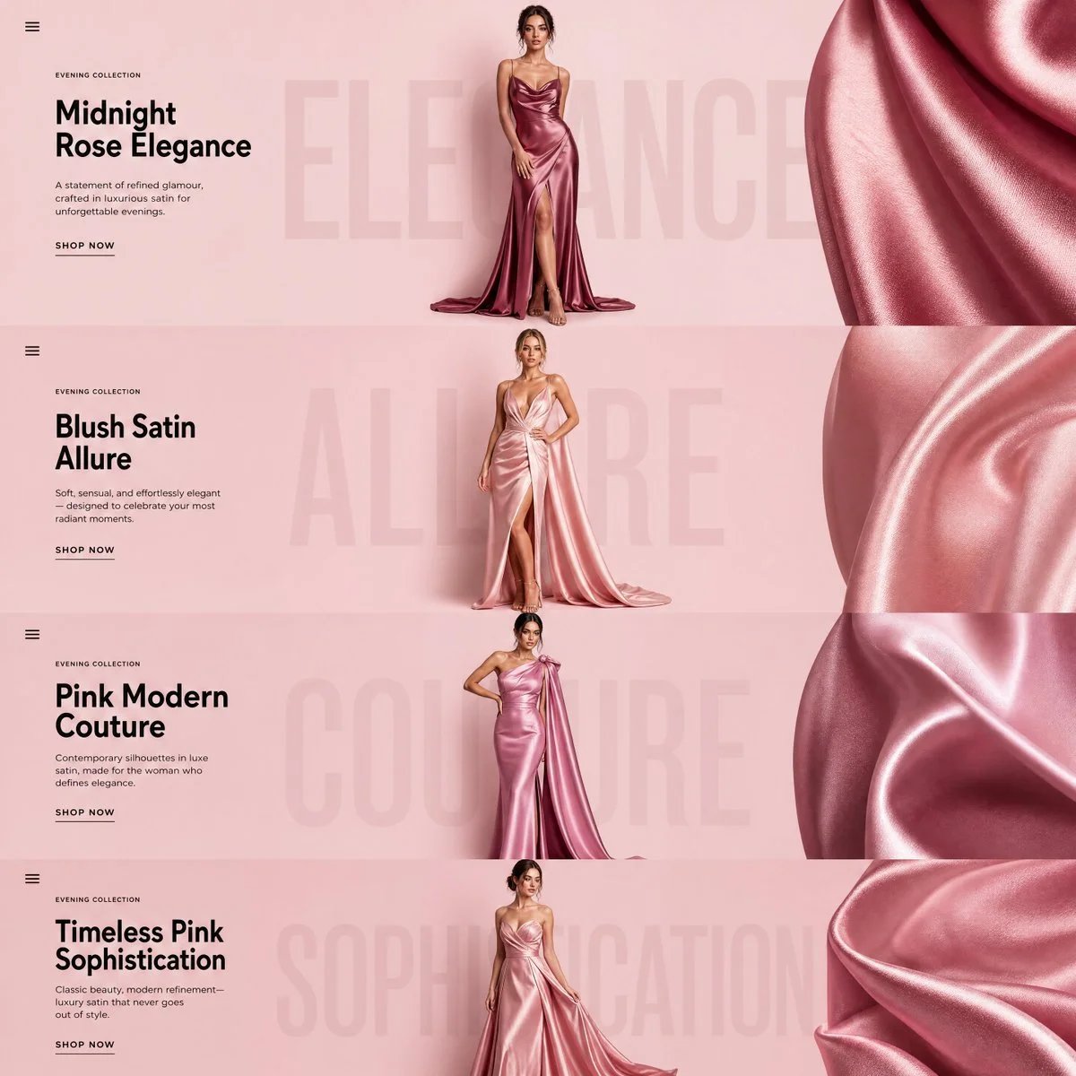 GPT-Image-2 luxury pink satin fashion landing-page banner prompt
