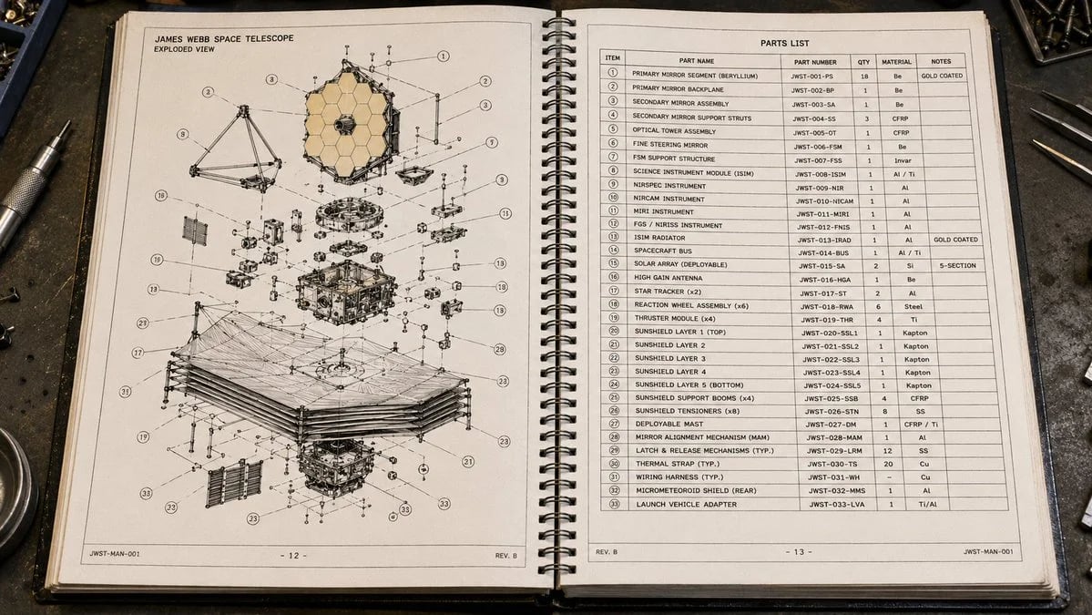 James Webb Telescope Technical Repair Manual / Parts Catalog Prompt